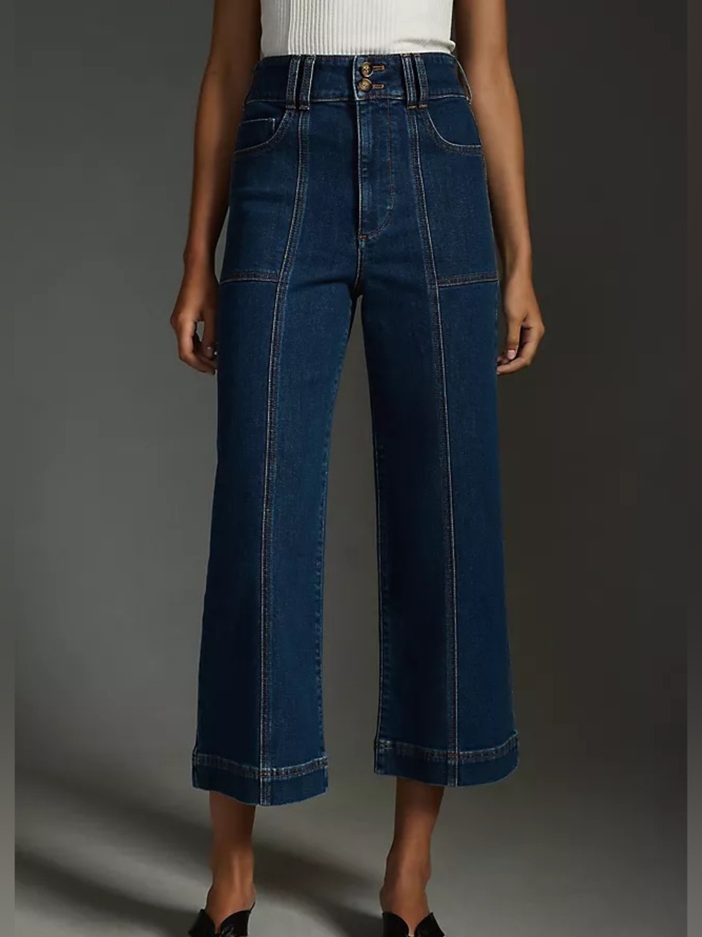Anthropologie Pilcro skipper seamed wide leg crop